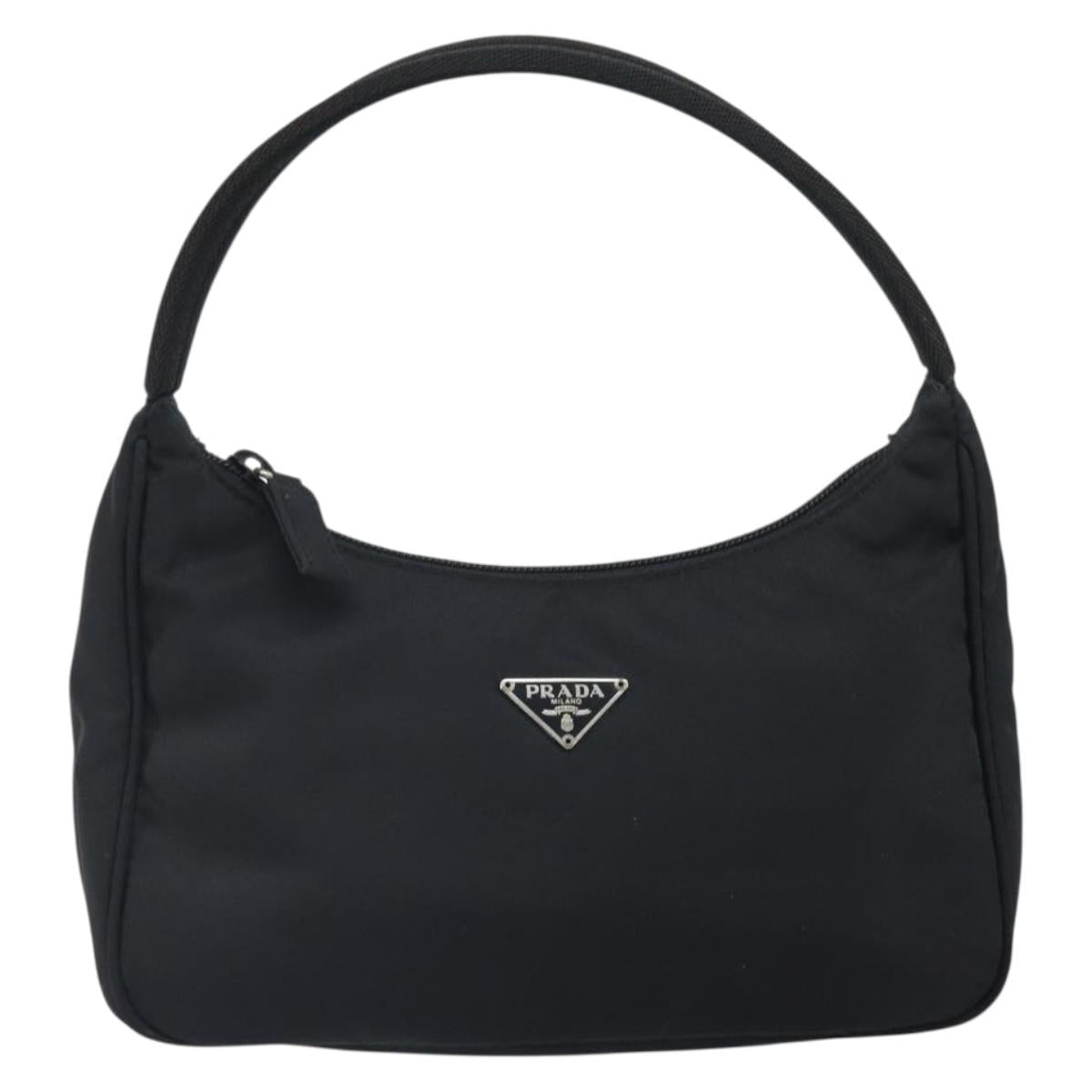 PRADA Hand Bag Nylon Black Auth 162139