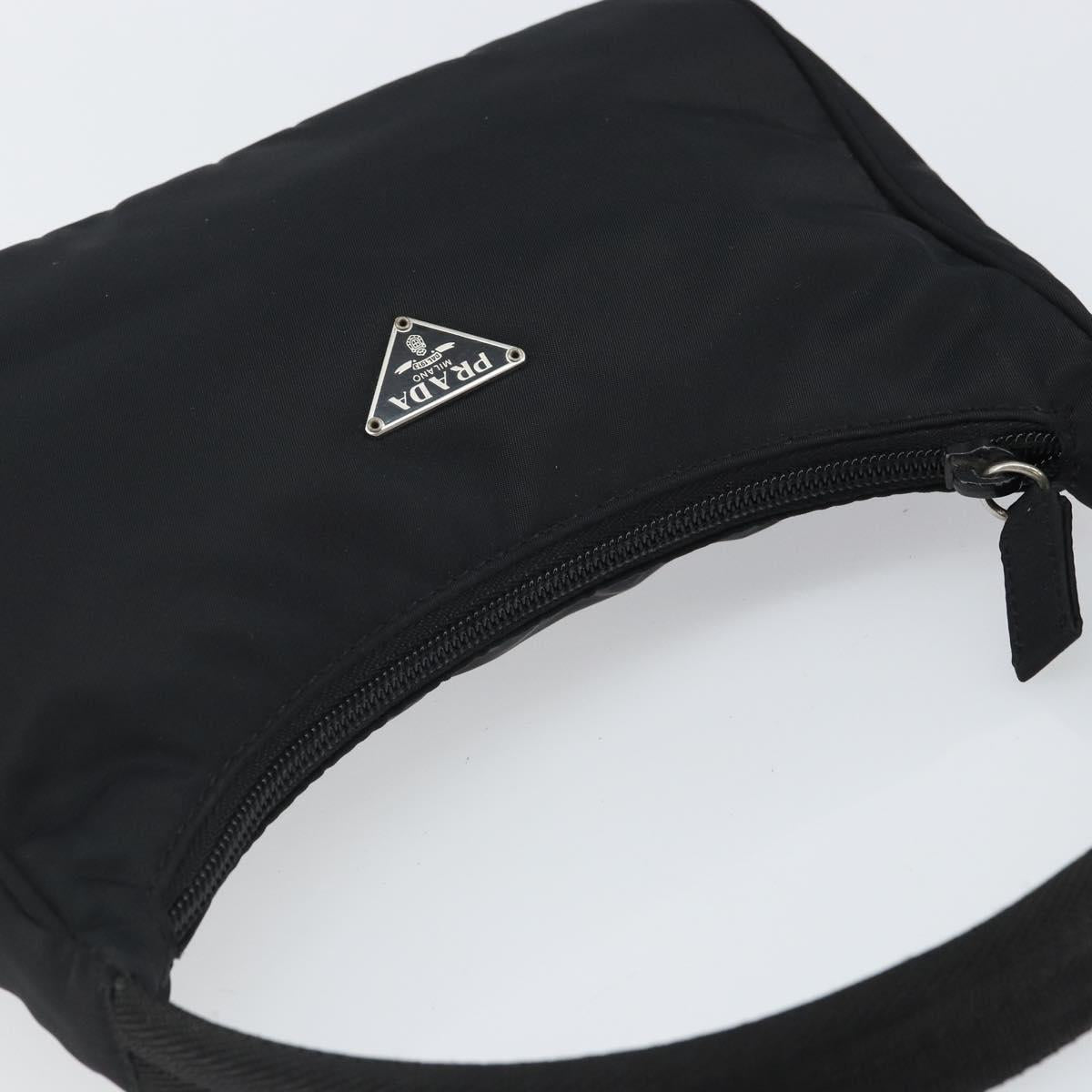 PRADA Hand Bag Nylon Black Auth 162139