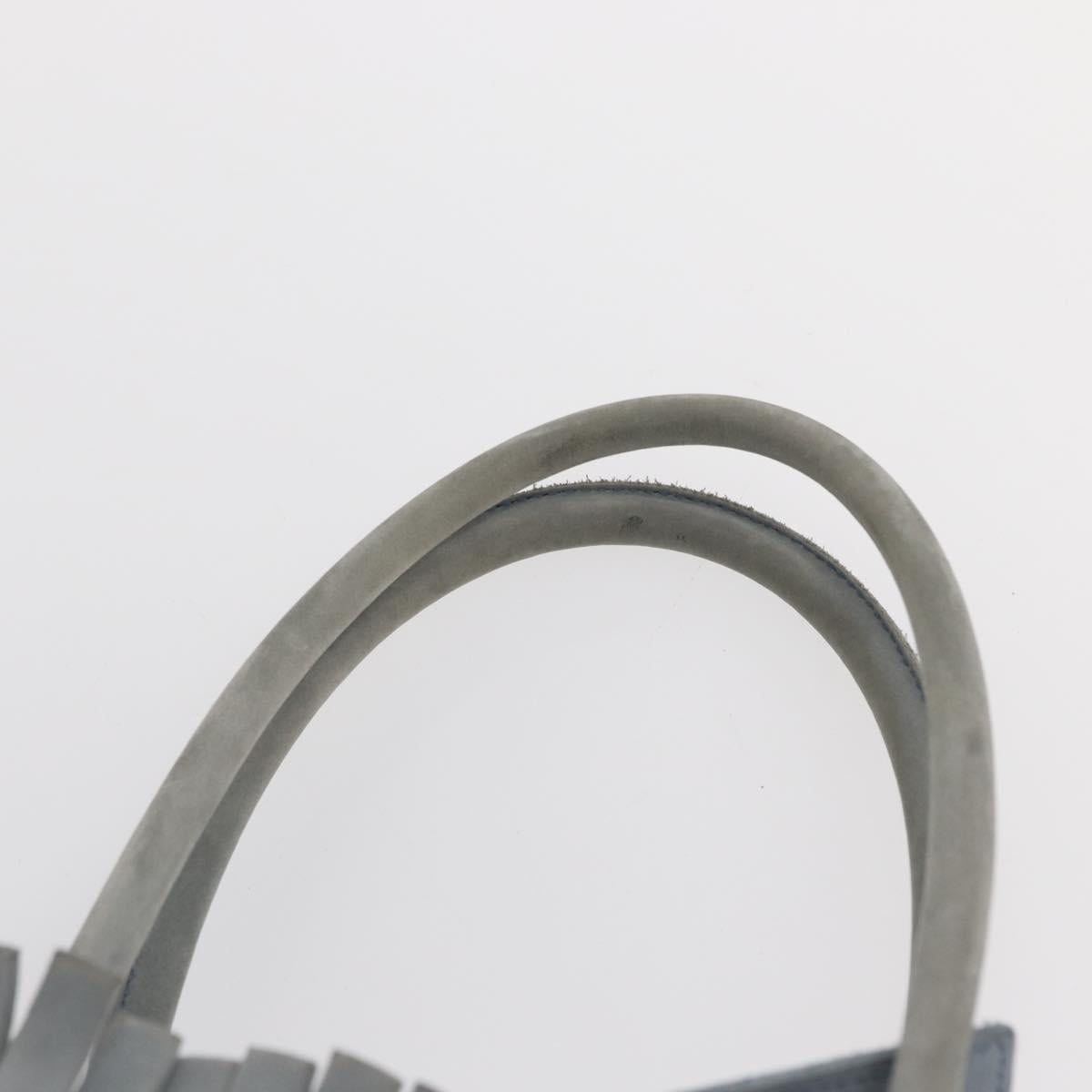 Salvatore Ferragamo Tote Bag Suede Blue Silver Auth 162145