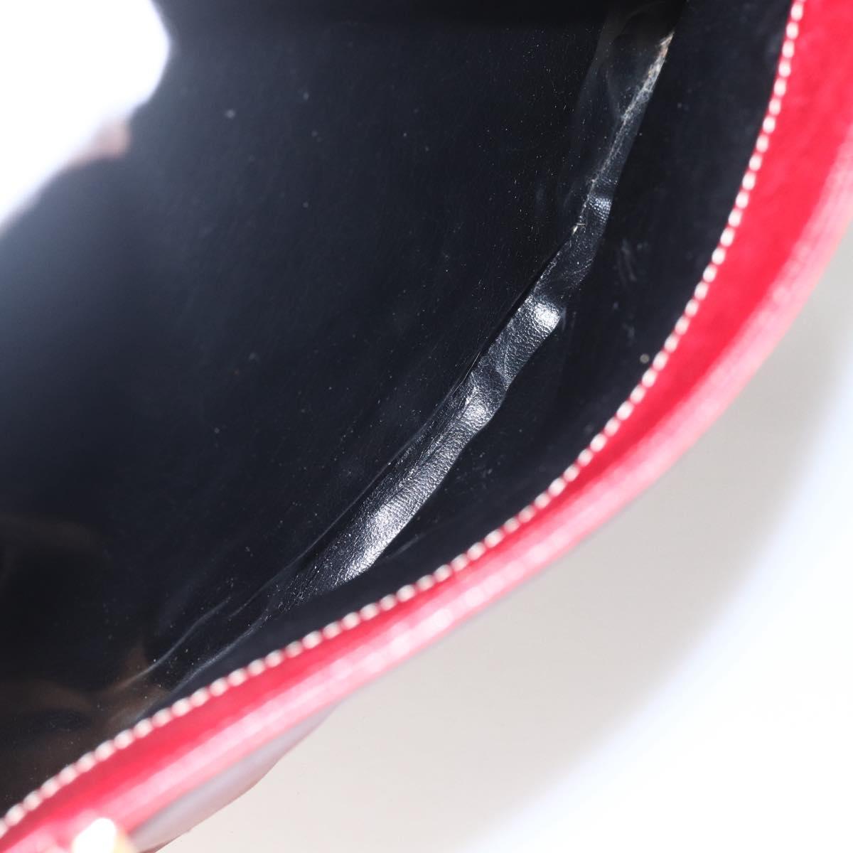 Salvatore Ferragamo Shoulder Bag Leather Red Gold Auth 162152