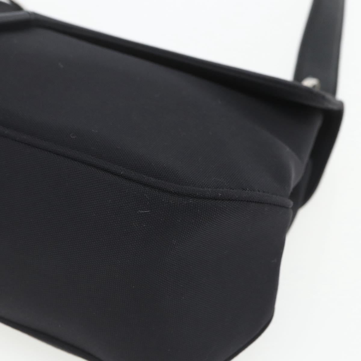 Salvatore Ferragamo Vala Shoulder Bag Nylon Black Silver Auth 162155