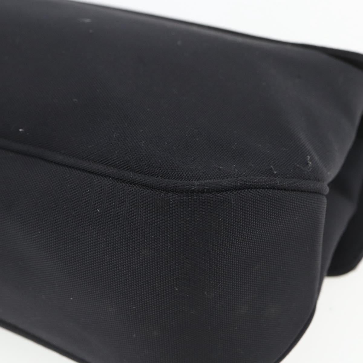 Salvatore Ferragamo Vala Shoulder Bag Nylon Black Silver Auth 162155