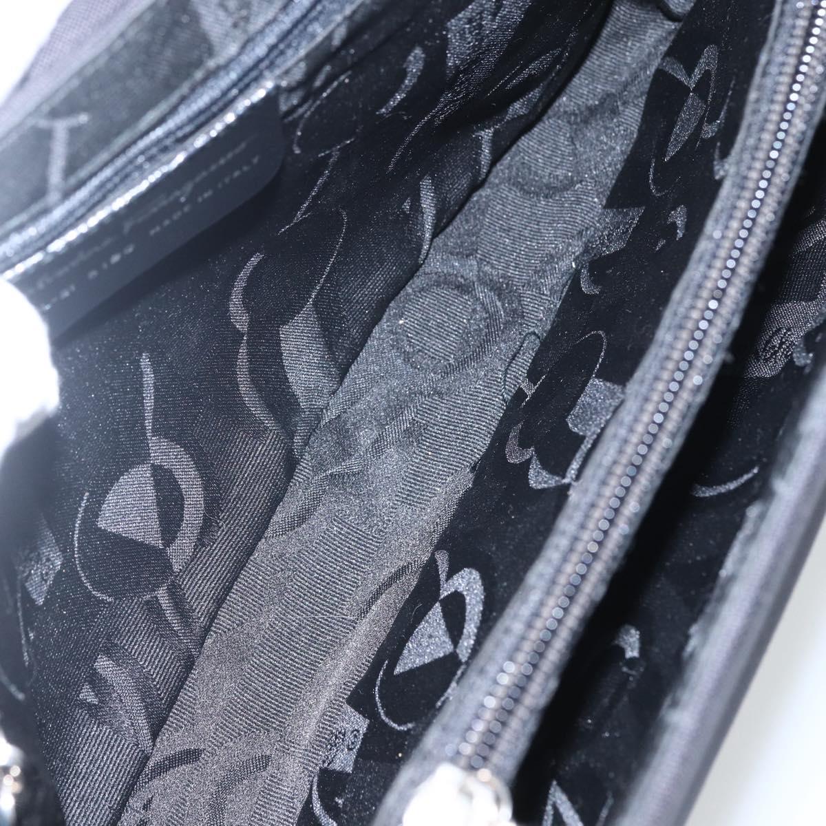 Salvatore Ferragamo Vala Shoulder Bag Nylon Black Silver Auth 162155