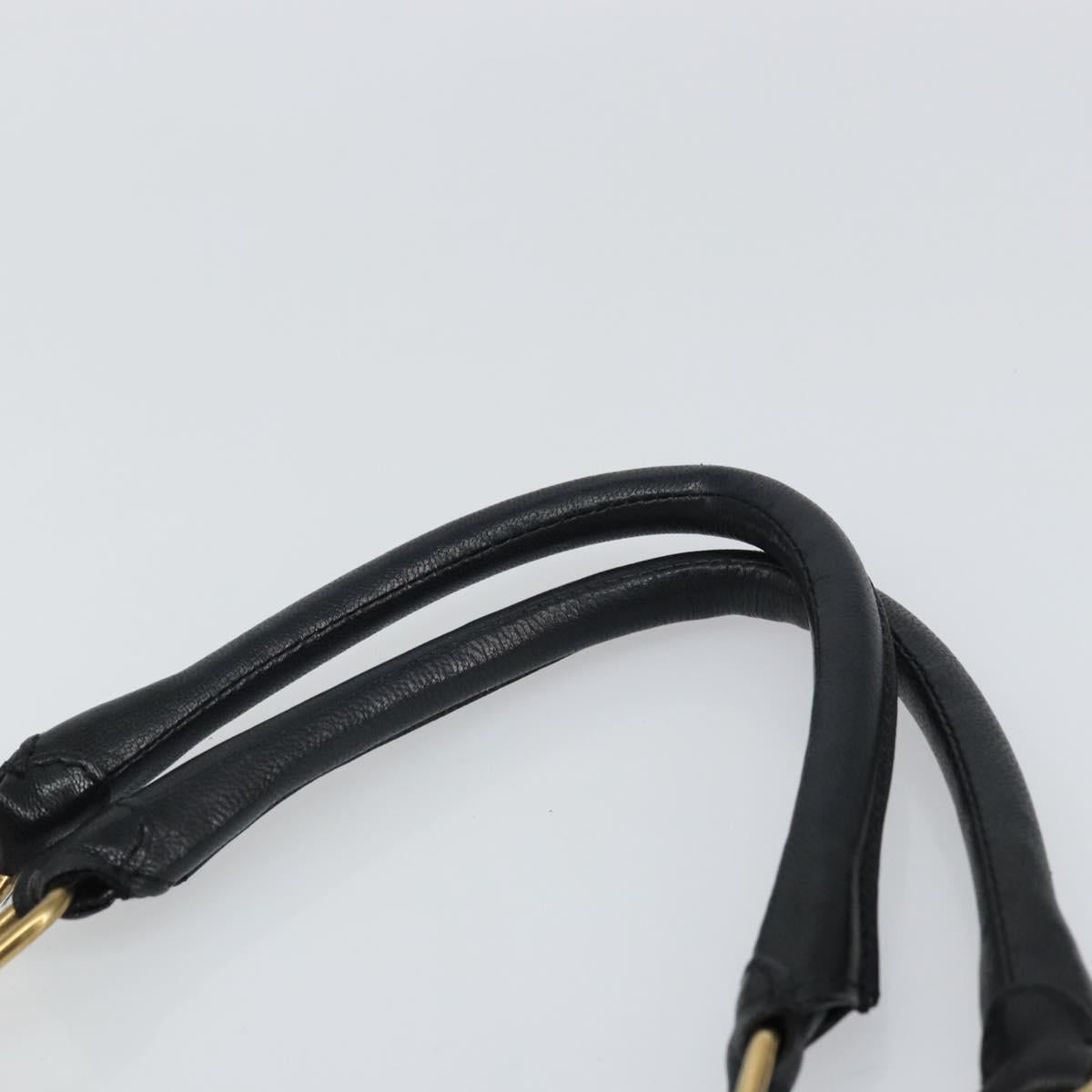 Chloe Irene Hand Bag Leather Black Gold Auth 162156