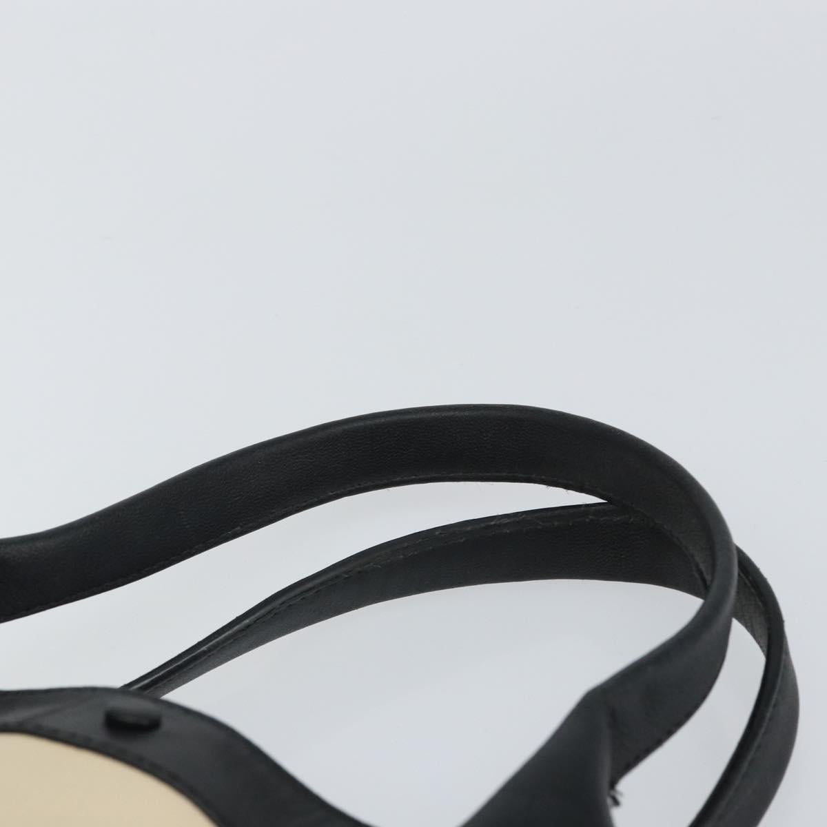 Chloe Alison Hand Bag Leather Ivory Black gold Auth 162158