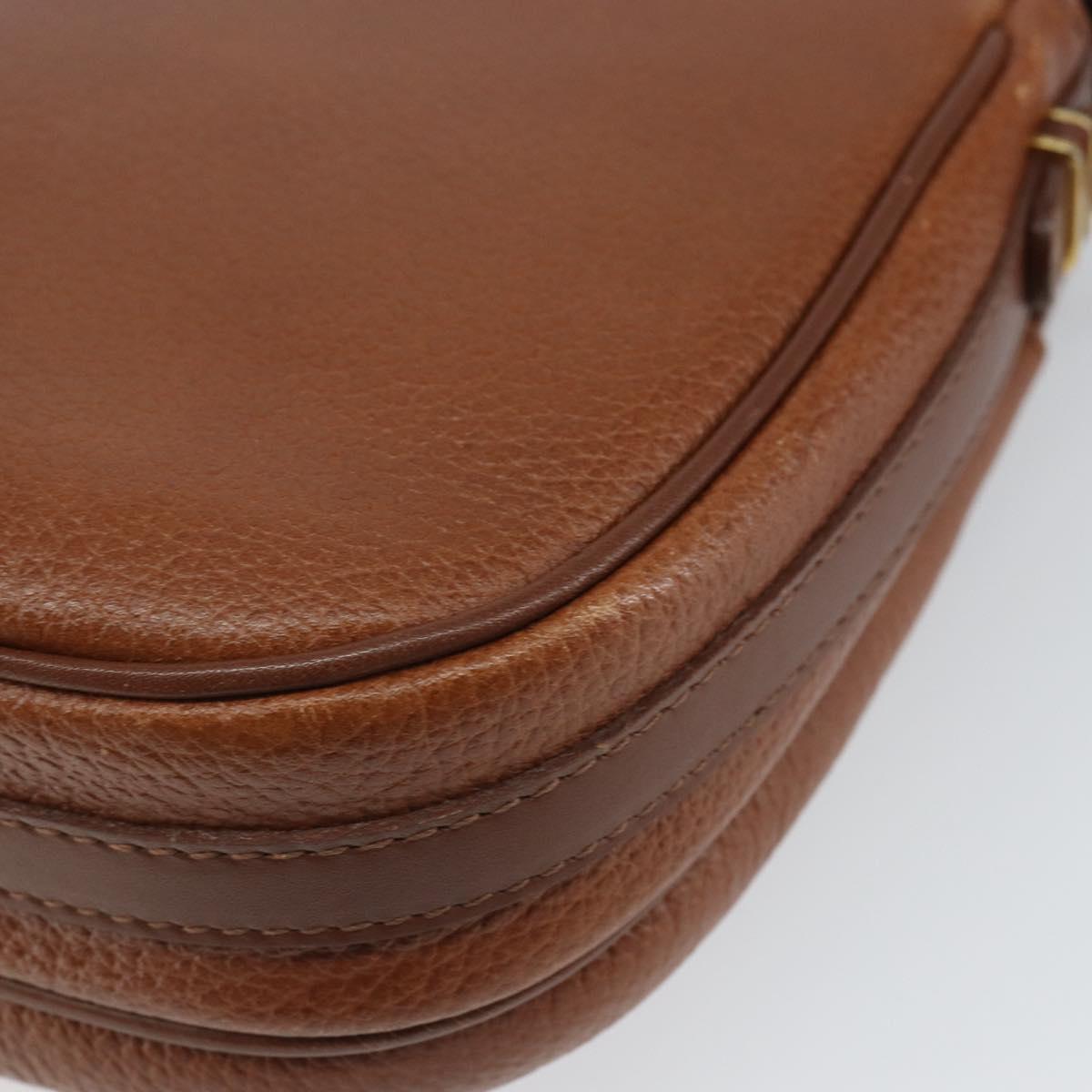Burberrys Shoulder Bag Leather Brown Gold Auth 162159