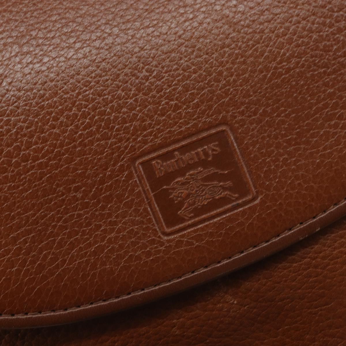 Burberrys Shoulder Bag Leather Brown Gold Auth 162159