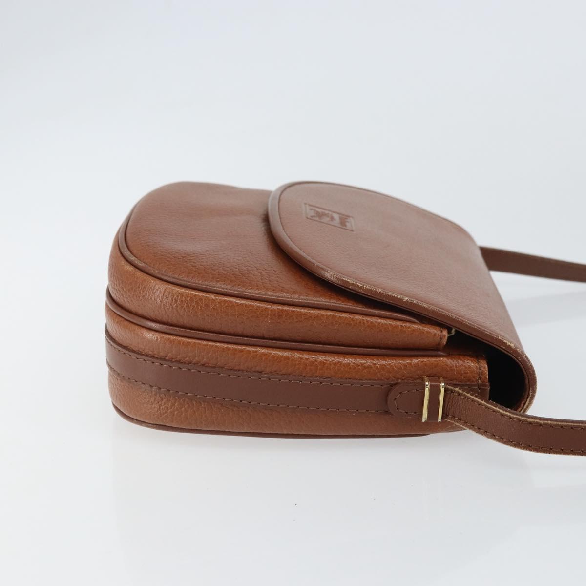 Burberrys Shoulder Bag Leather Brown Gold Auth 162159