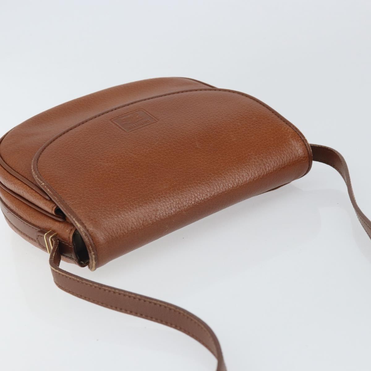 Burberrys Shoulder Bag Leather Brown Gold Auth 162159