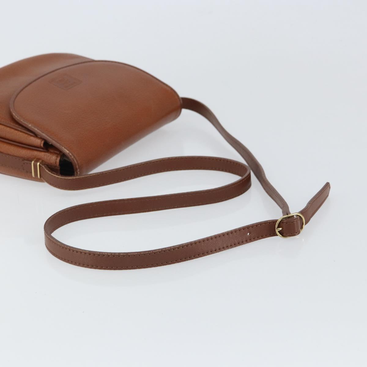 Burberrys Shoulder Bag Leather Brown Gold Auth 162159