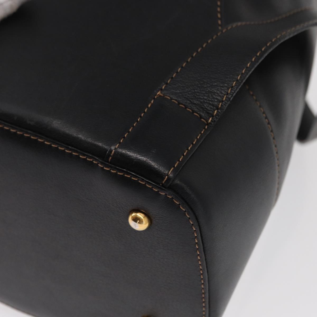 LOEWE Anton Backpack Leather Black Gold Auth 162164
