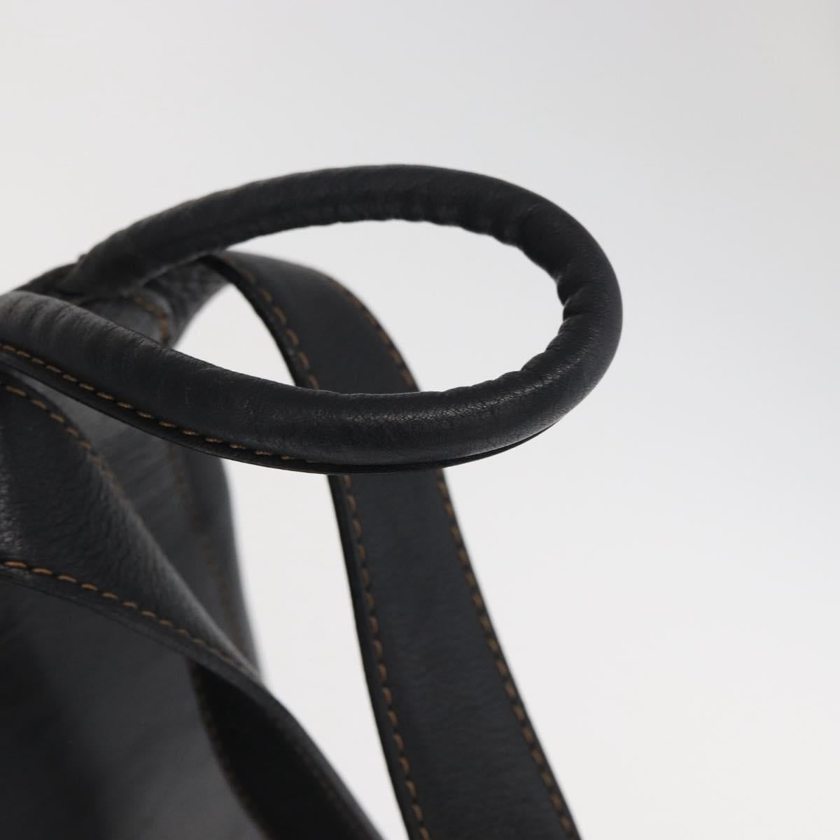 LOEWE Anton Backpack Leather Black Gold Auth 162164