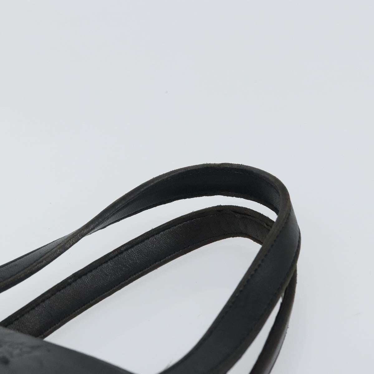 LOEWE Anagram Hand Bag Leather Black Gold Auth 162167