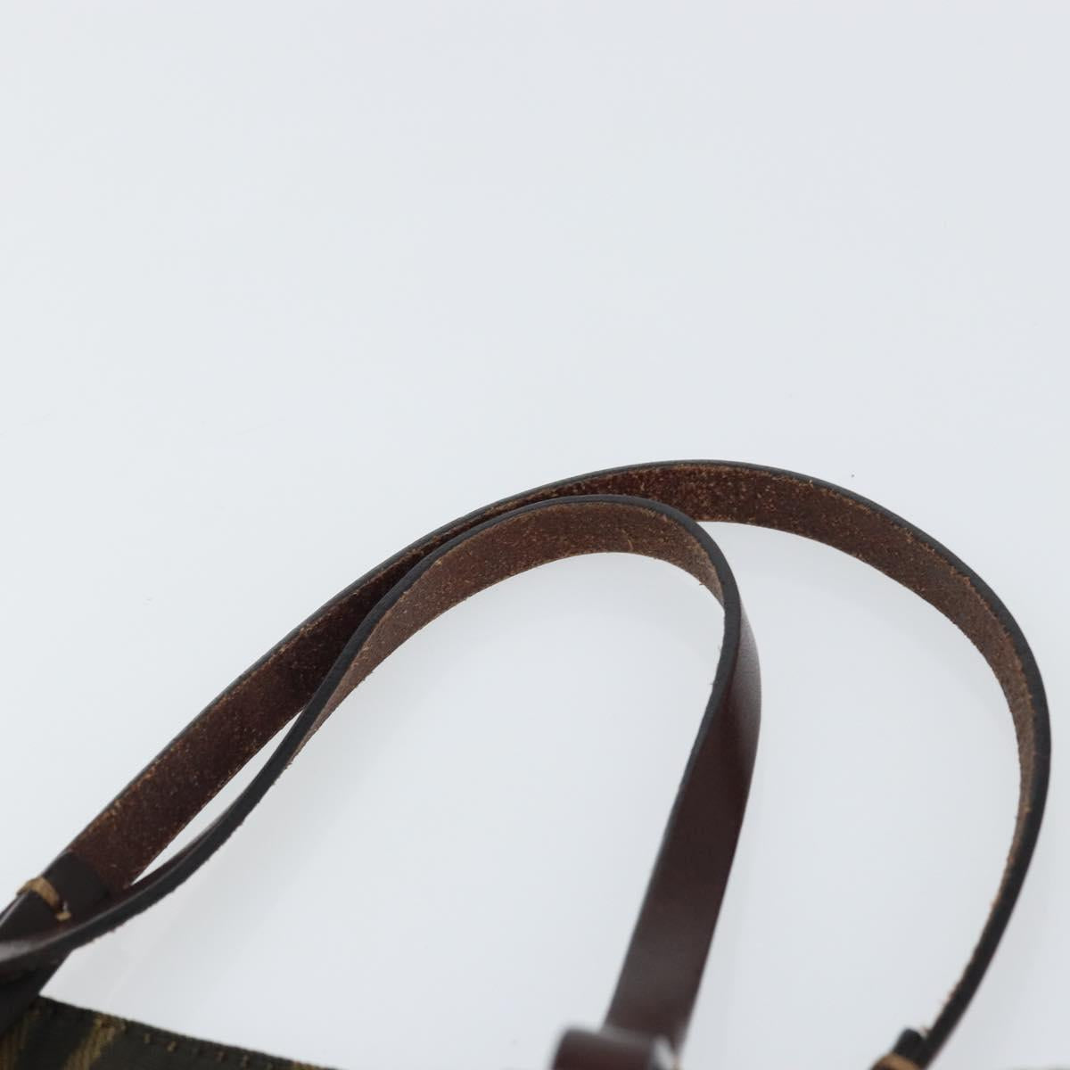 FENDI Zucca Canvas Hand Bag Black Brown Auth 162174A