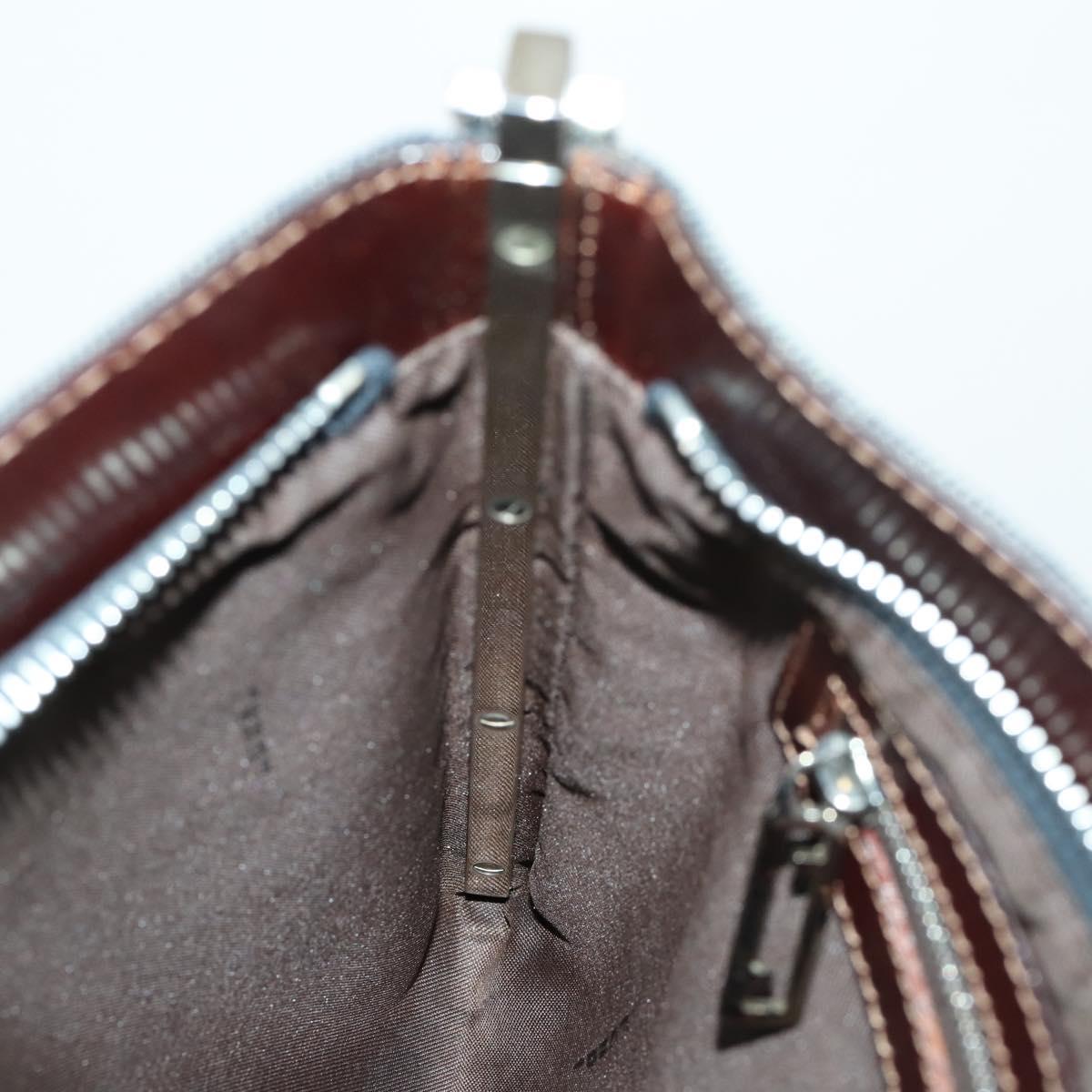 FENDI Shoulder Bag Denim Blue Silver Auth 162175