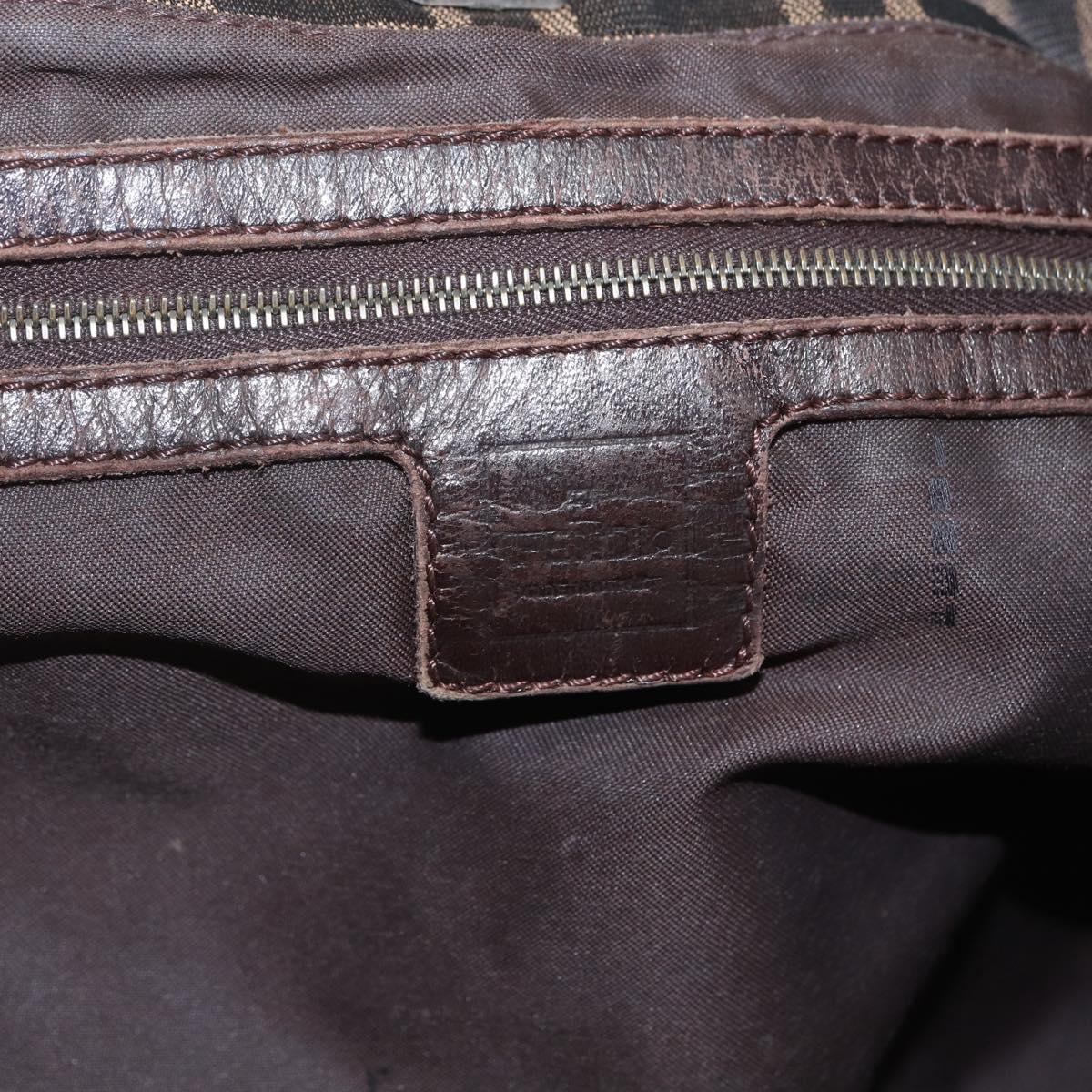 FENDI Zucca Canvas Hand Bag Black Brown Auth 162179