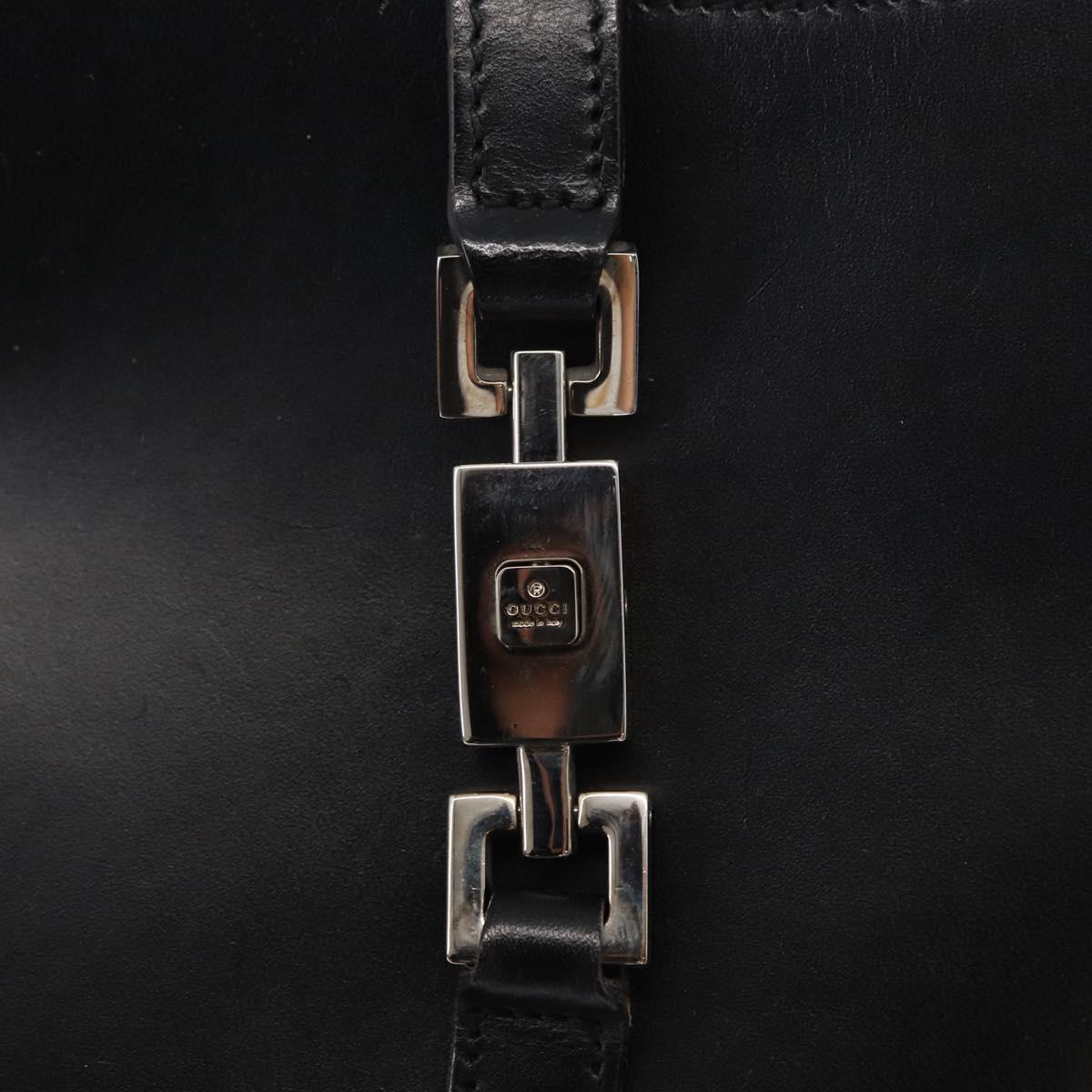 GUCCI Jackie Shoulder Bag Leather Black Silver 001 3875 Auth 162181