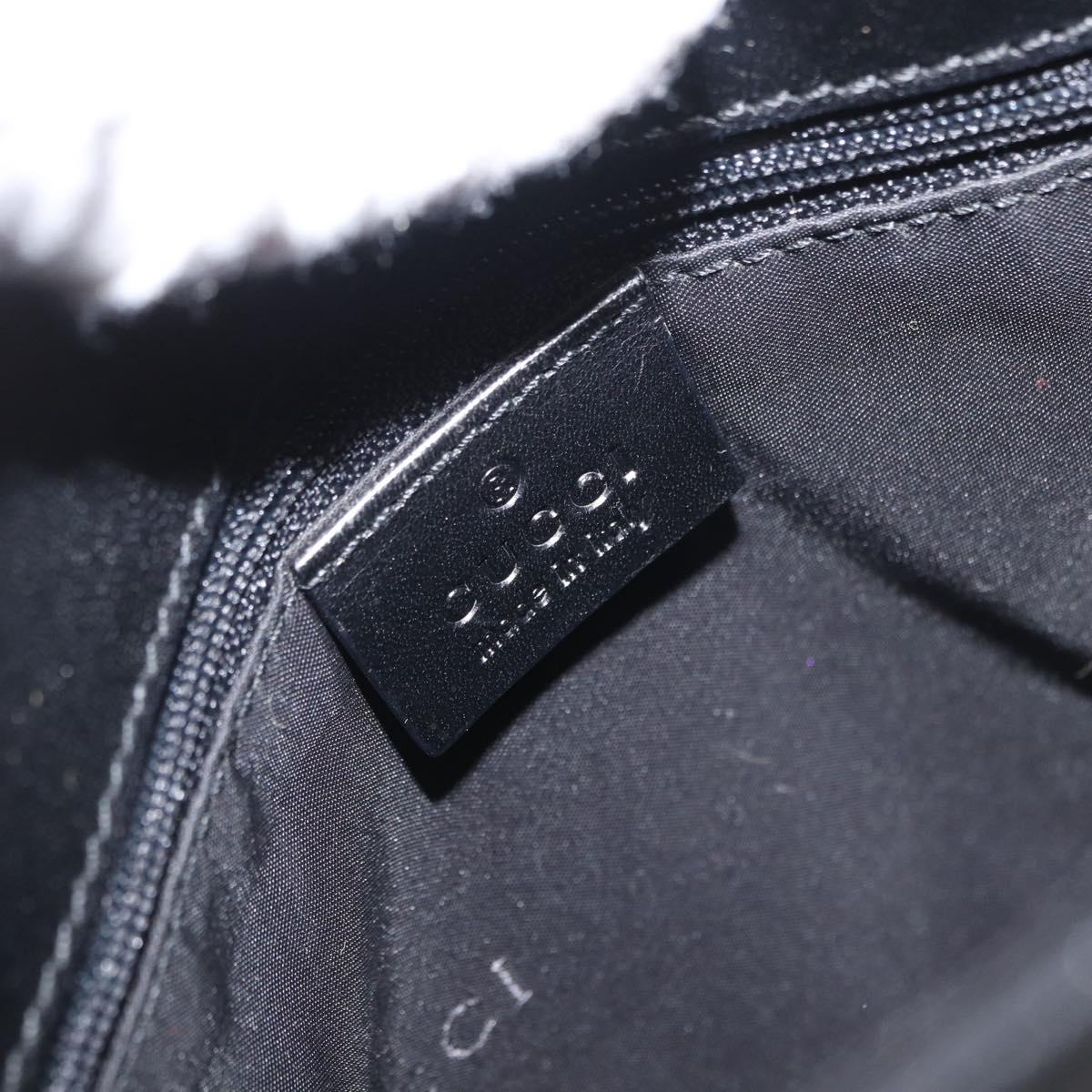 GUCCI Jackie Shoulder Bag Leather Black Silver 001 3875 Auth 162181