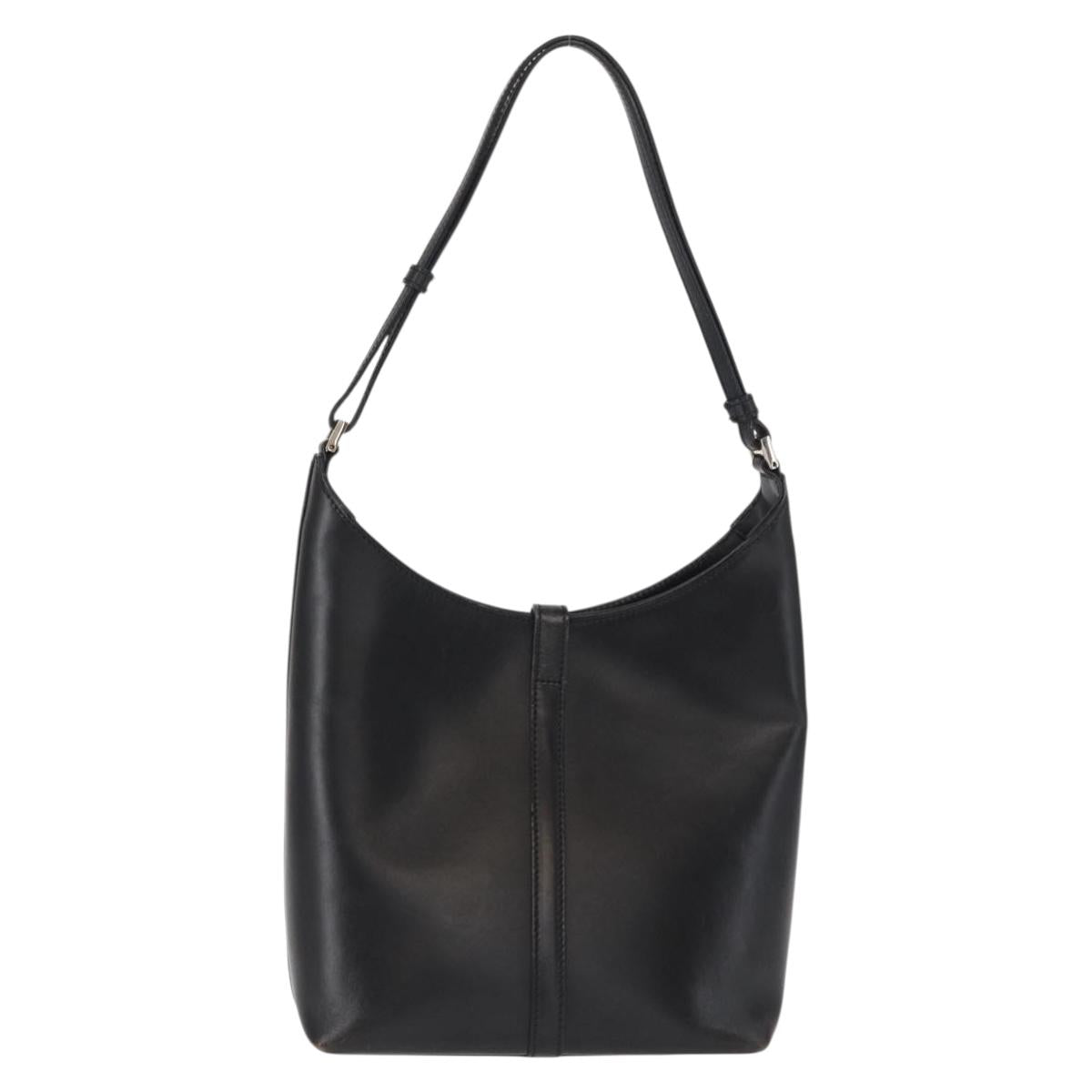GUCCI Jackie Shoulder Bag Leather Black Silver 001 3875 Auth 162181