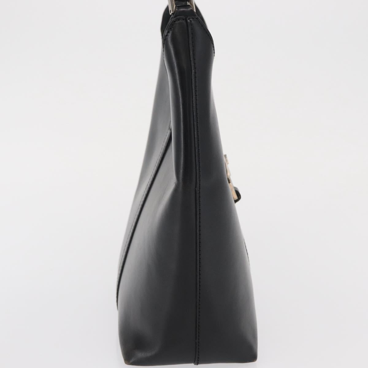 GUCCI Jackie Shoulder Bag Leather Black Silver 001 3875 Auth 162181
