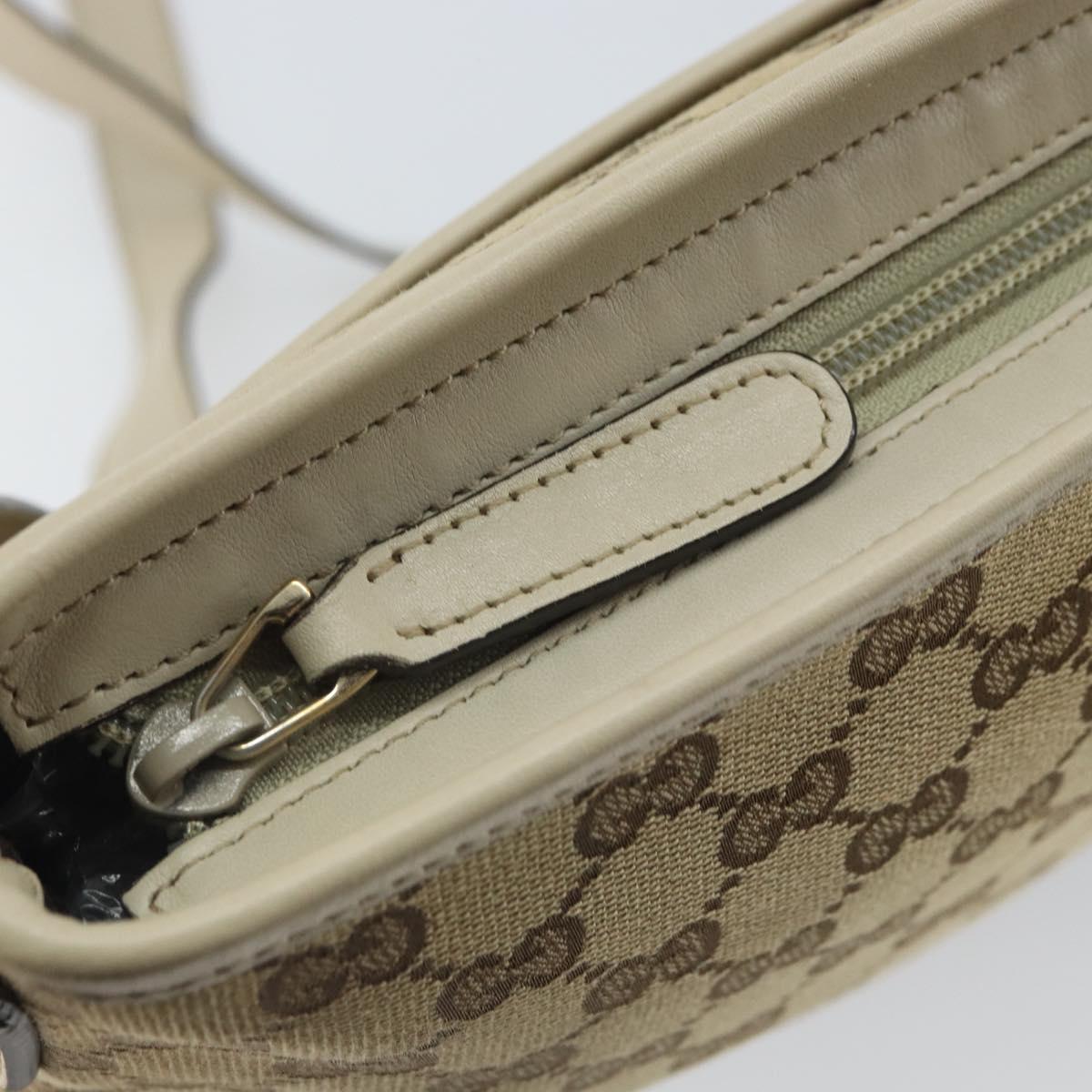 GUCCI GG Canvas Shoulder Bag Beige Gold 388924 Auth 162188