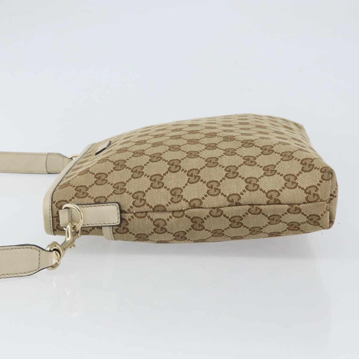 GUCCI GG Canvas Shoulder Bag Beige Gold 388924 Auth 162188