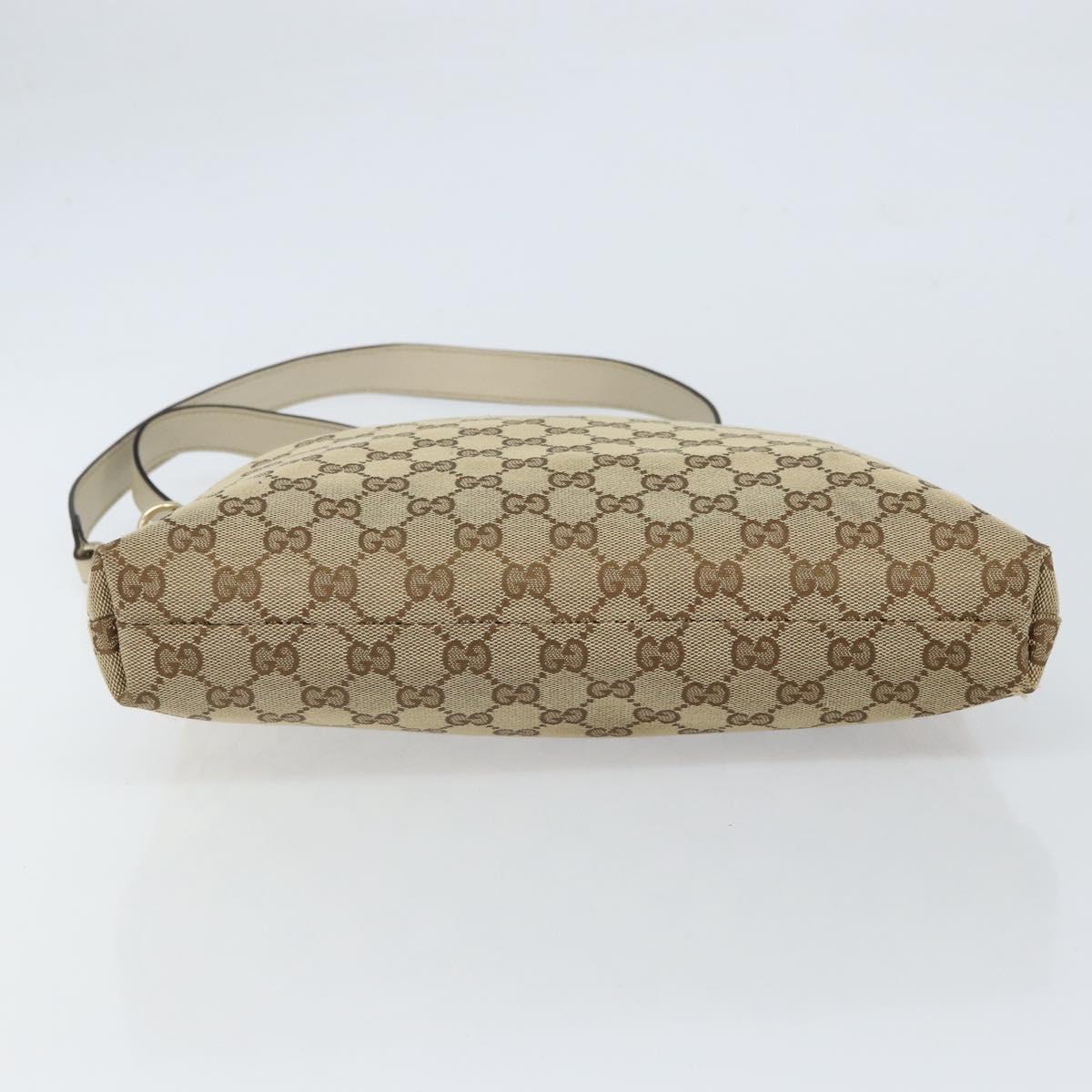 GUCCI GG Canvas Shoulder Bag Beige Gold 388924 Auth 162188