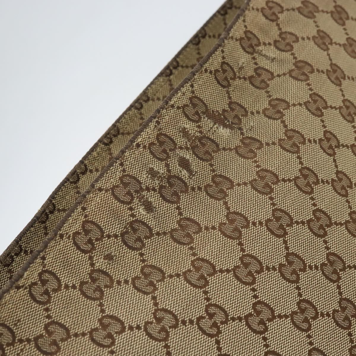 GUCCI GG Canvas Web Sherry Line Shoulder Bag Beige Silver 189751 Auth 162190