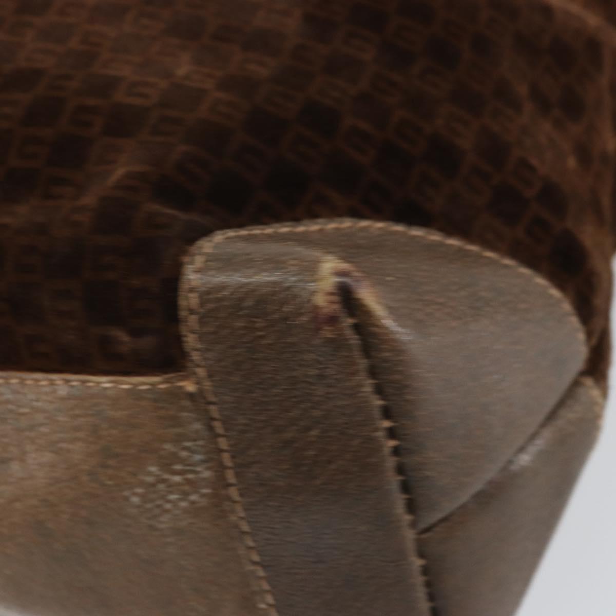 GUCCI Tote Bag Suede Brown Gold 98 29 002 4987 Auth 162191