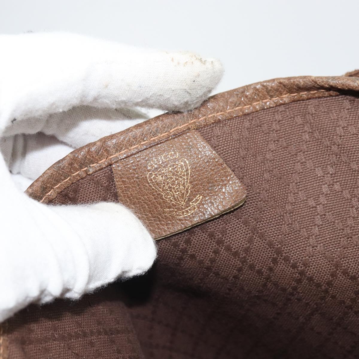 GUCCI Tote Bag Suede Brown Gold 98 29 002 4987 Auth 162191