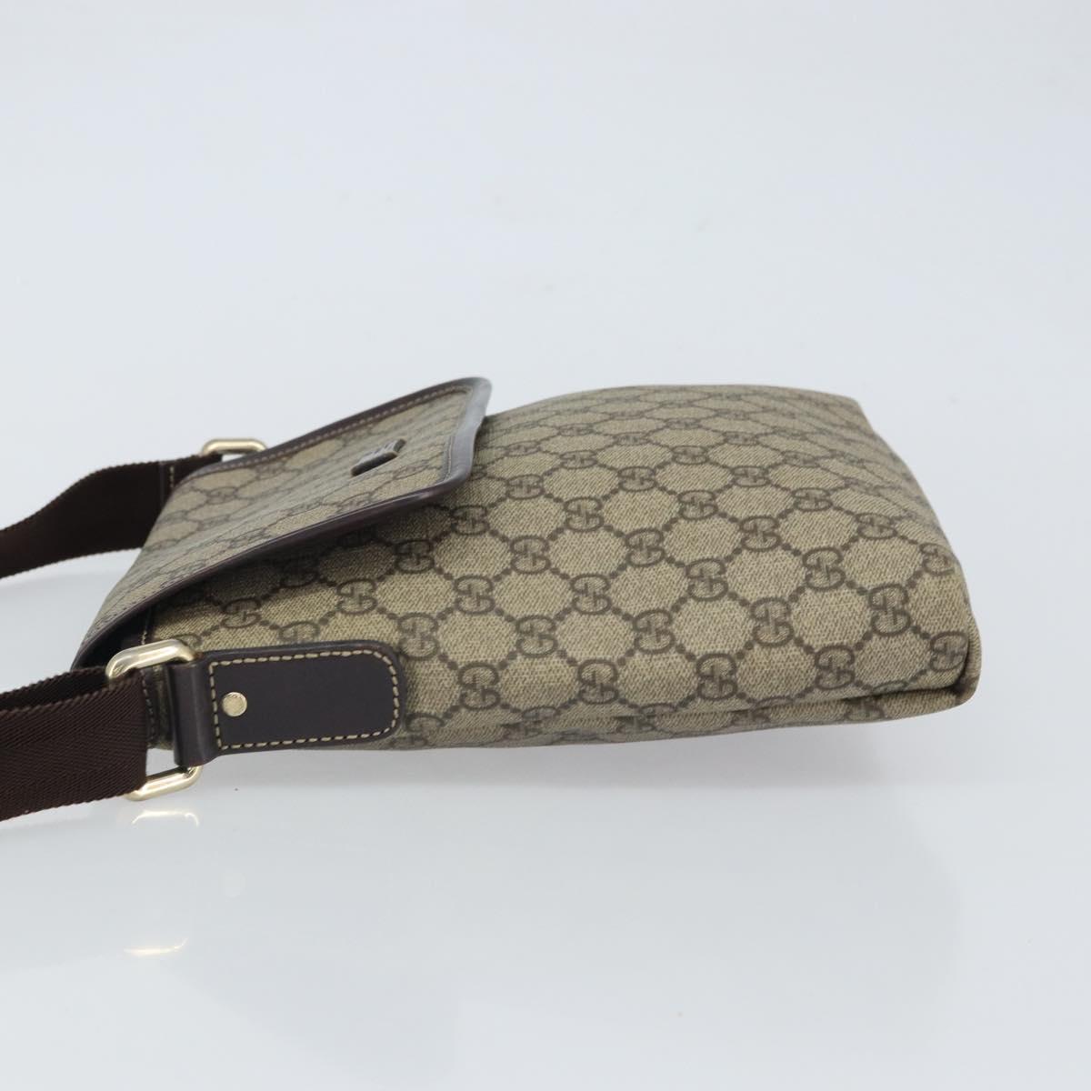 GUCCI GG Supreme Shoulder Bag PVC Beige Gold 223666 Auth 162192