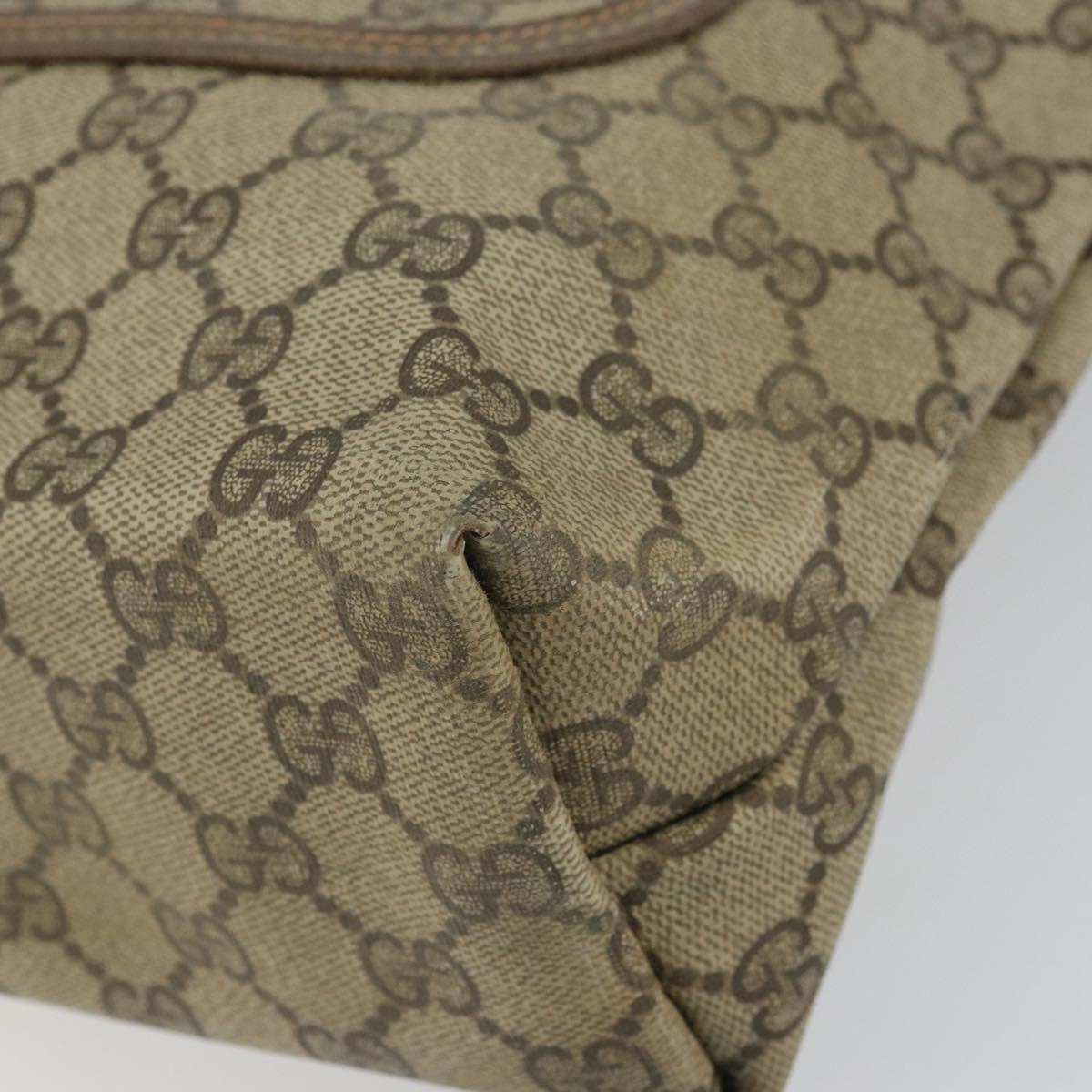 GUCCI GG Supreme Web Sherry Line Tote Bag PVC Beige 39 02 003 Auth 162195