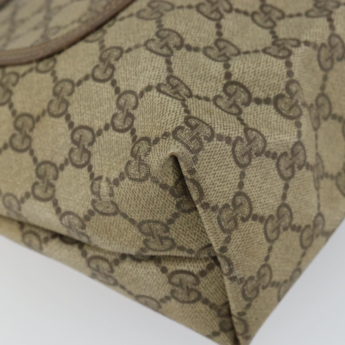 GUCCI GG Supreme Web Sherry Line Tote Bag PVC Beige 39 02 003 Auth 162195