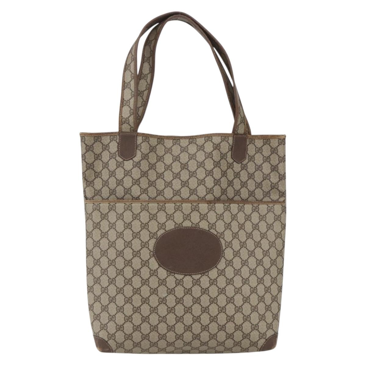 GUCCI GG Supreme Tote Bag PVC Beige 002 39 0054 Auth 162196