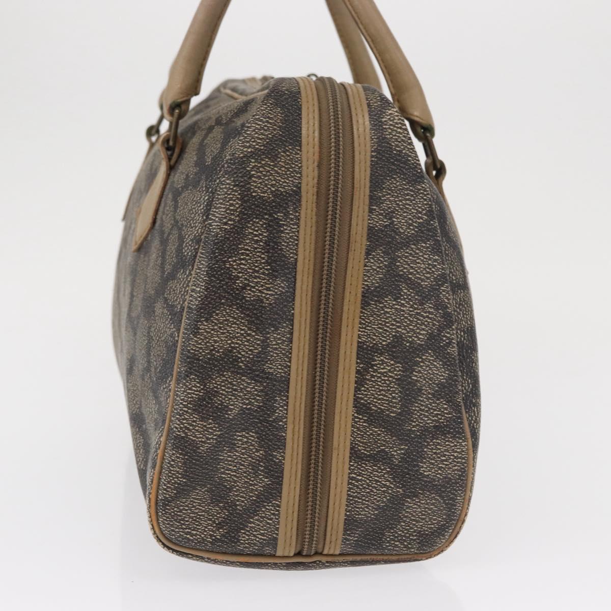 SAINT LAURENT Boston Bag PVC Leather Beige Gray Auth 162204