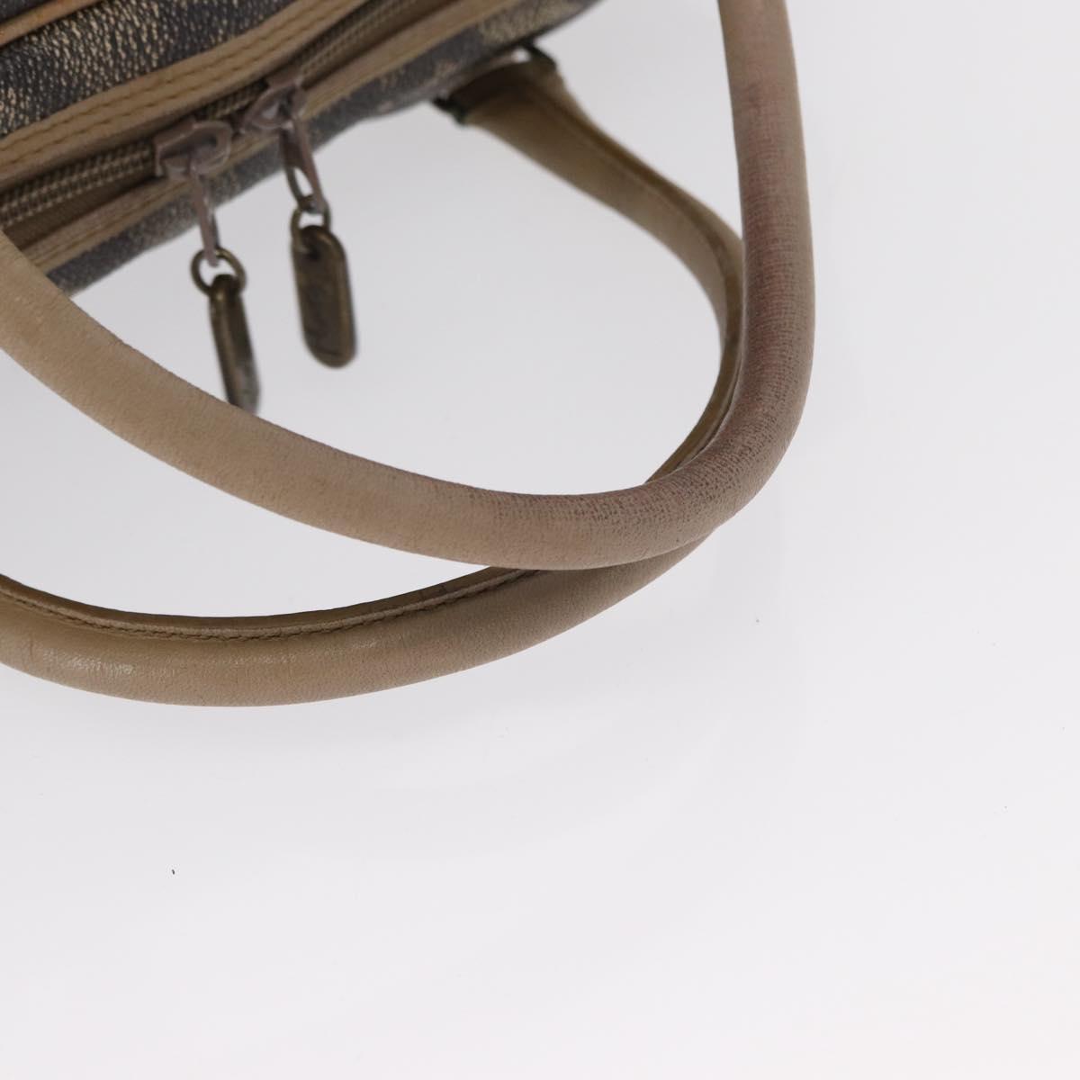SAINT LAURENT Boston Bag PVC Leather Beige Gray Auth 162204