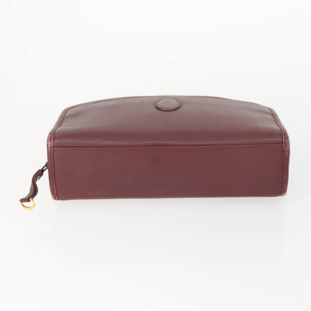 CARTIER Must Line Bag Leather 2 Set Bordeaux Beige Auth 162212