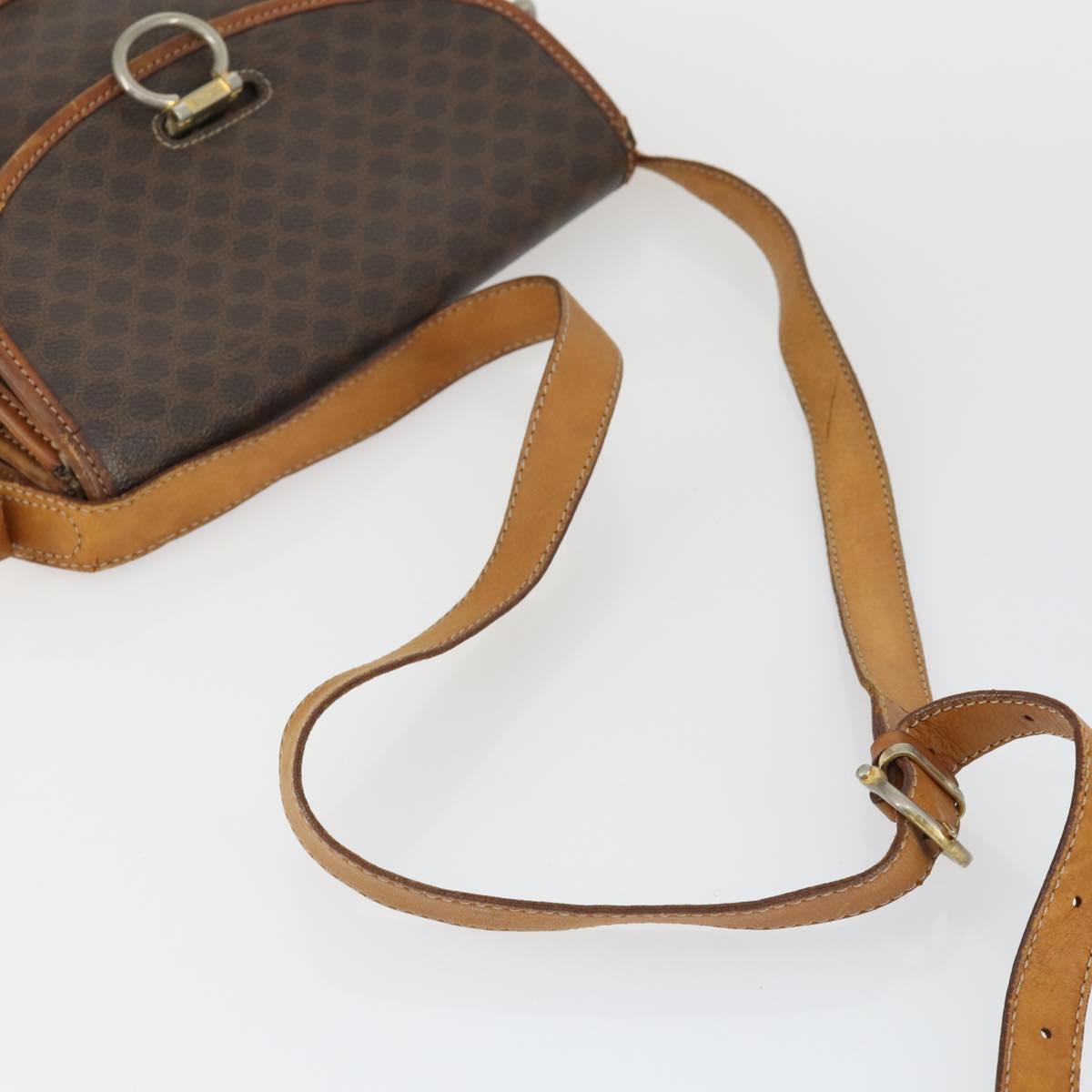 CELINE Macadam Canvas Bag PVC Suede 3 Set Brown Beige Auth 162216