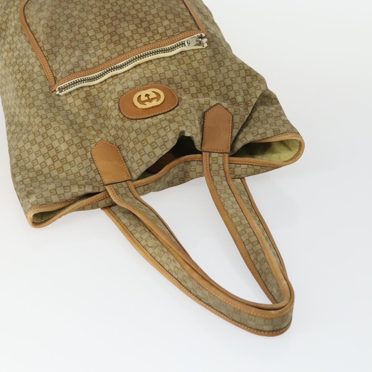 GUCCI GG Canvas Micro GG Supreme Bag Canvas PVC Suede 3 Set Beige Auth 162218