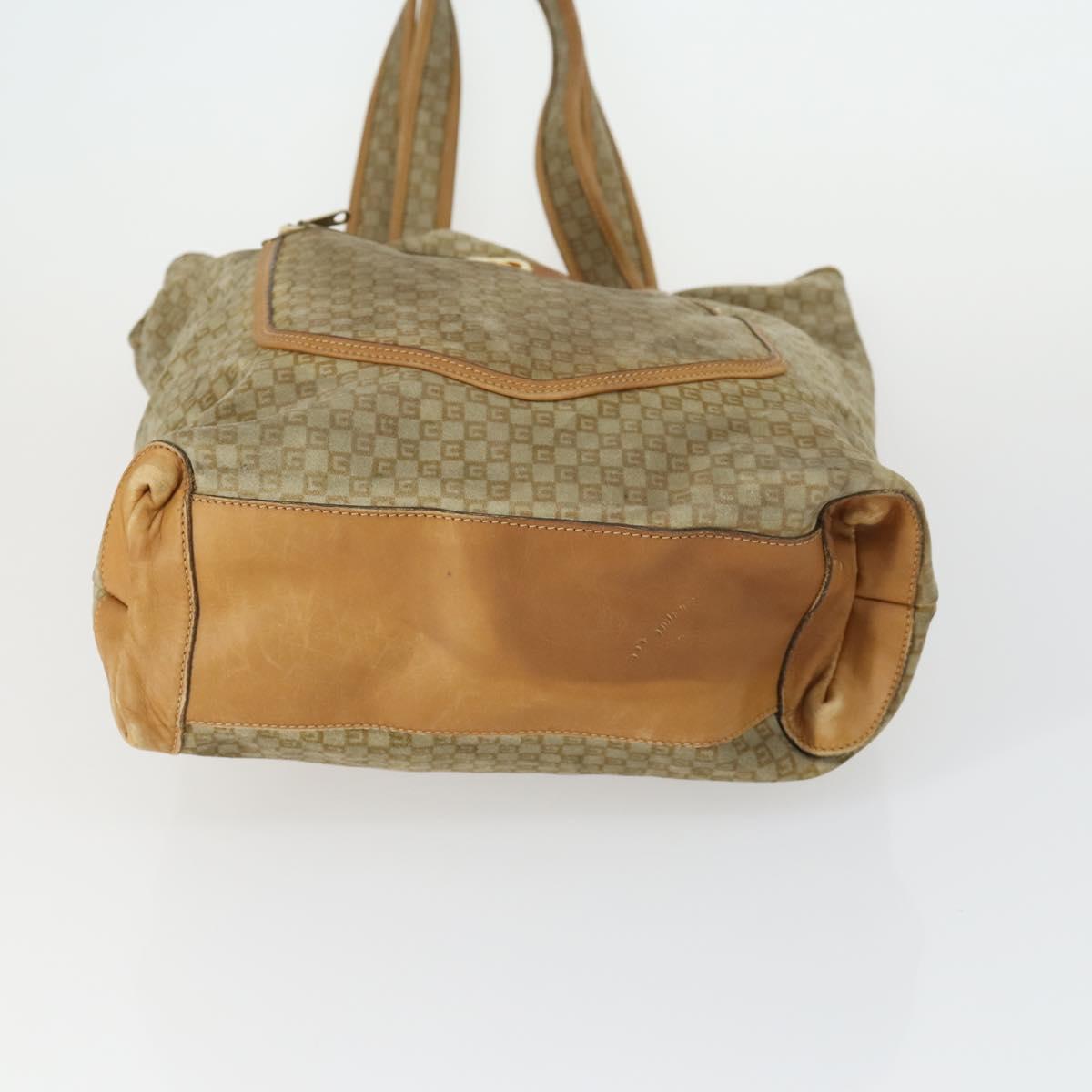 GUCCI GG Canvas Micro GG Supreme Bag Canvas PVC Suede 3 Set Beige Auth 162218