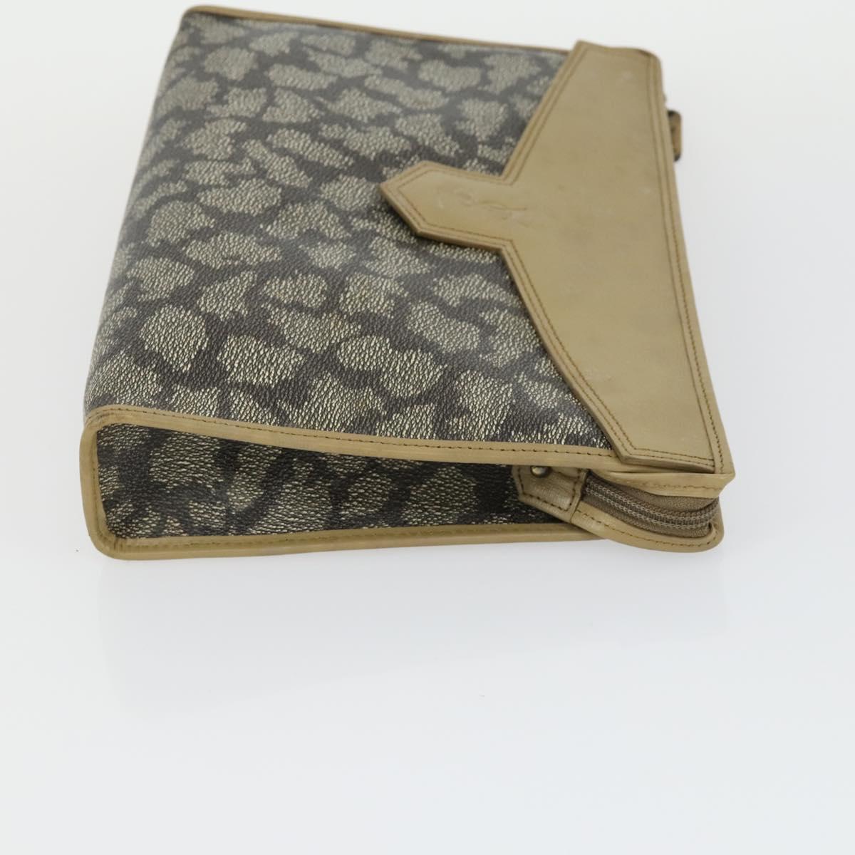 SAINT LAURENT PRADA Bag Nylon PVC 2 Set Gray Khaki Auth 162220