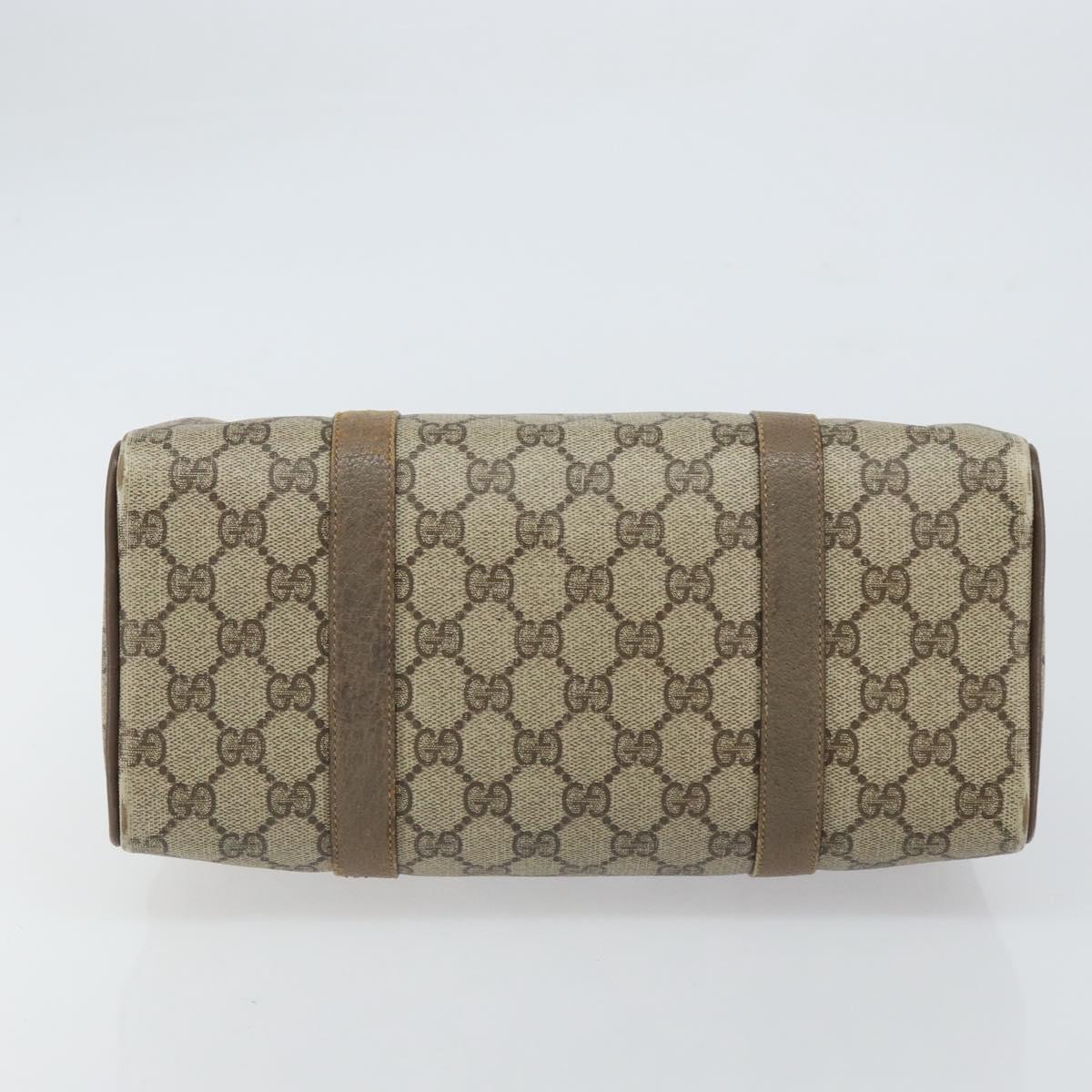 GUCCI GG Supreme Web Sherry Line Hand Bag PVC Beige 116 02 006 Auth 162248