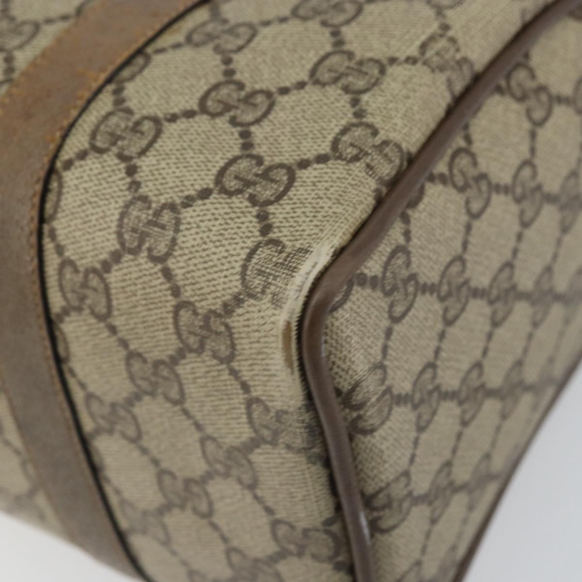 GUCCI GG Supreme Web Sherry Line Hand Bag PVC Beige 116 02 006 Auth 162248
