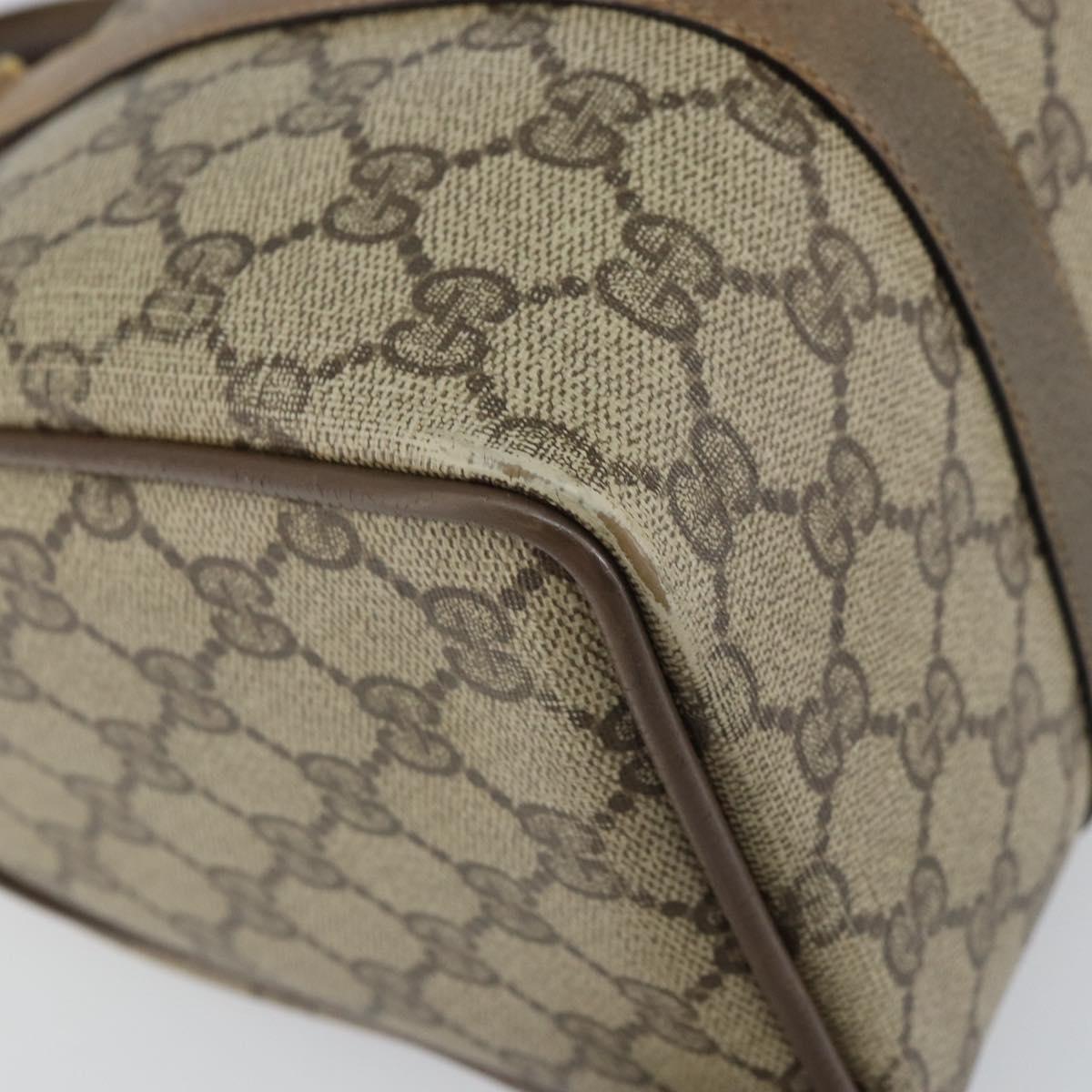 GUCCI GG Supreme Web Sherry Line Hand Bag PVC Beige 116 02 006 Auth 162248