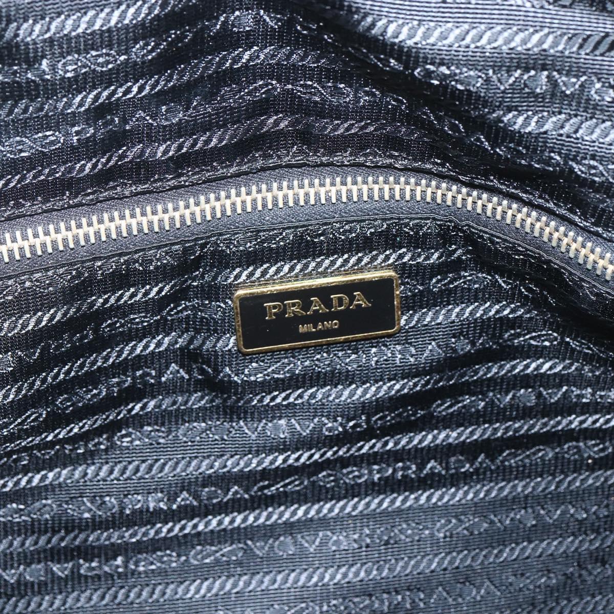 PRADA Tote Bag Nylon 2way Green Gold Auth 162255