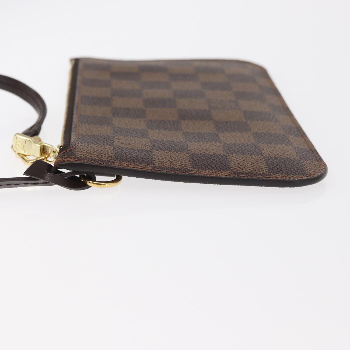 LOUIS VUITTON Damier Ebene Neverfull PM Pouch LV Auth 162258
