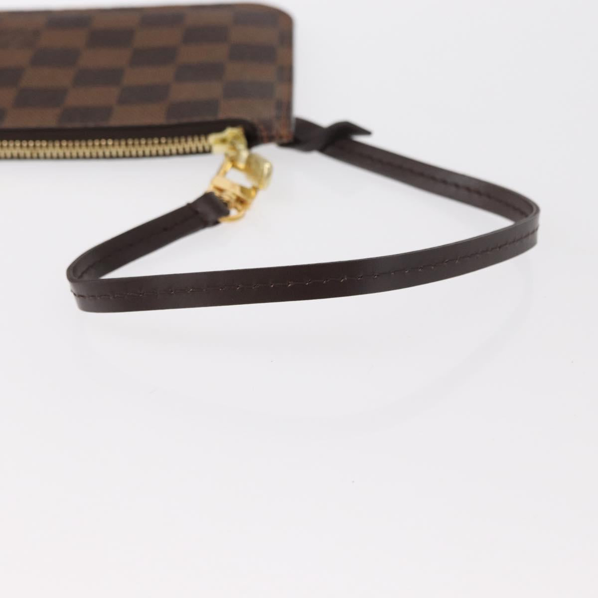 LOUIS VUITTON Damier Ebene Neverfull PM Pouch LV Auth 162258