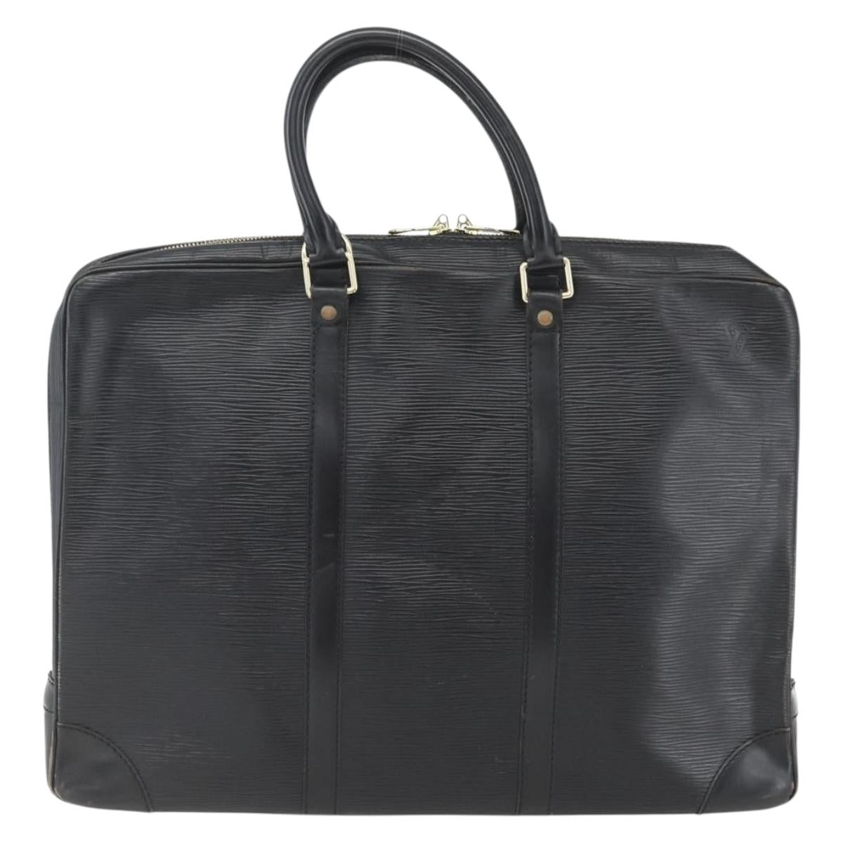 LOUIS VUITTON Epi Porte Documents Voyage Business Bag Black M40321 Auth 162287