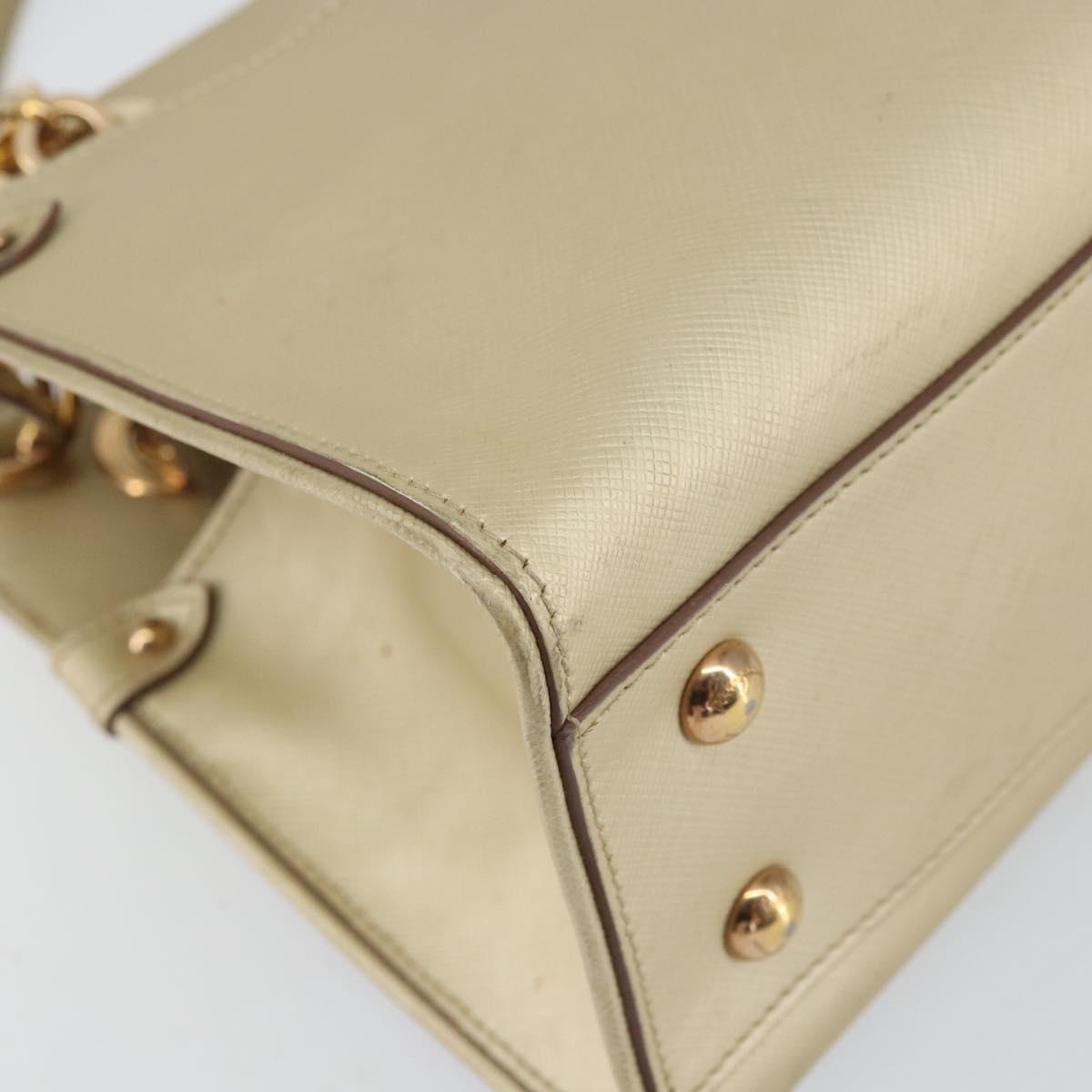 Salvatore Ferragamo Gancini Shoulder Bag Leather Gold Auth 162322