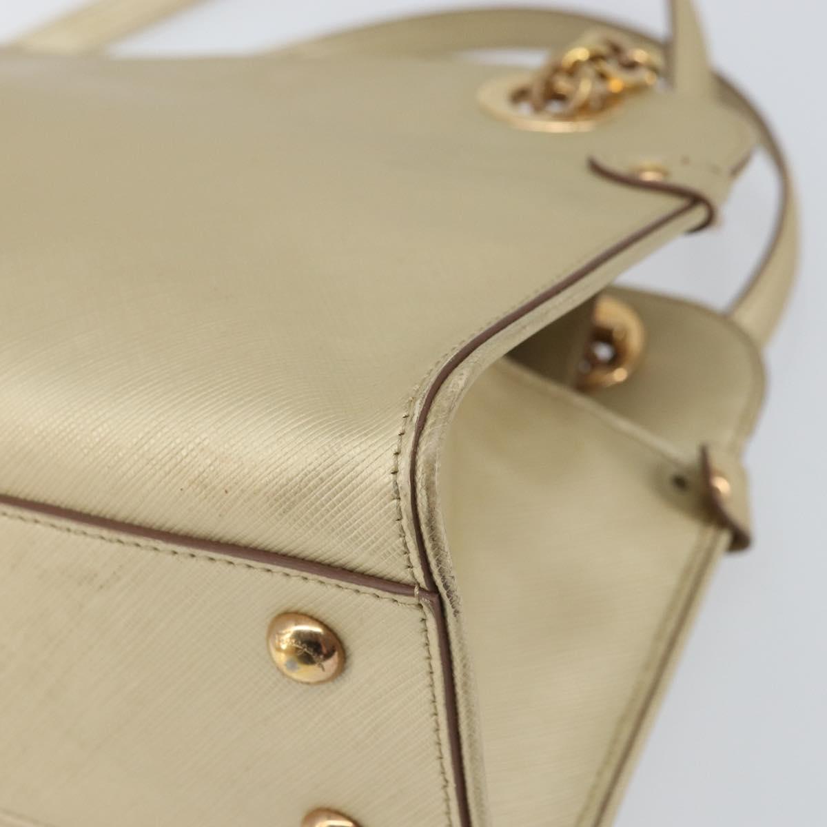 Salvatore Ferragamo Gancini Shoulder Bag Leather Gold Auth 162322